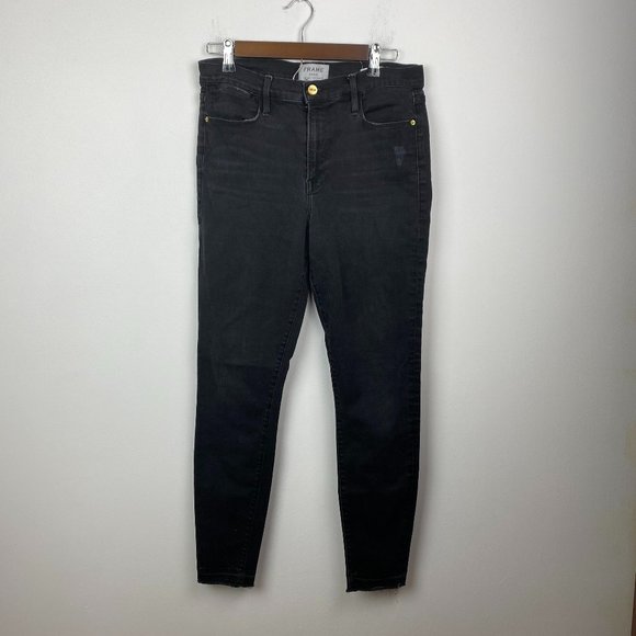 Frame Denim Denim - FRAME Le High Skinny Electric Black Denim Jeans